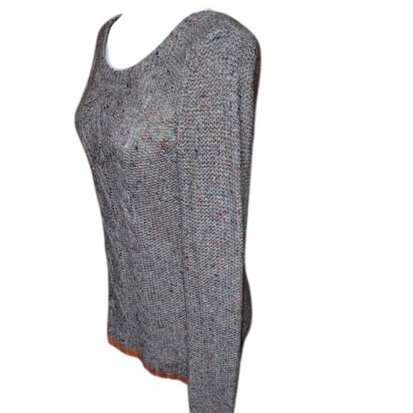 American Eagle Women's Medium Multicolor Cable Knit Sweater Wool Blend Cozy Fall - Picture 7 of 8